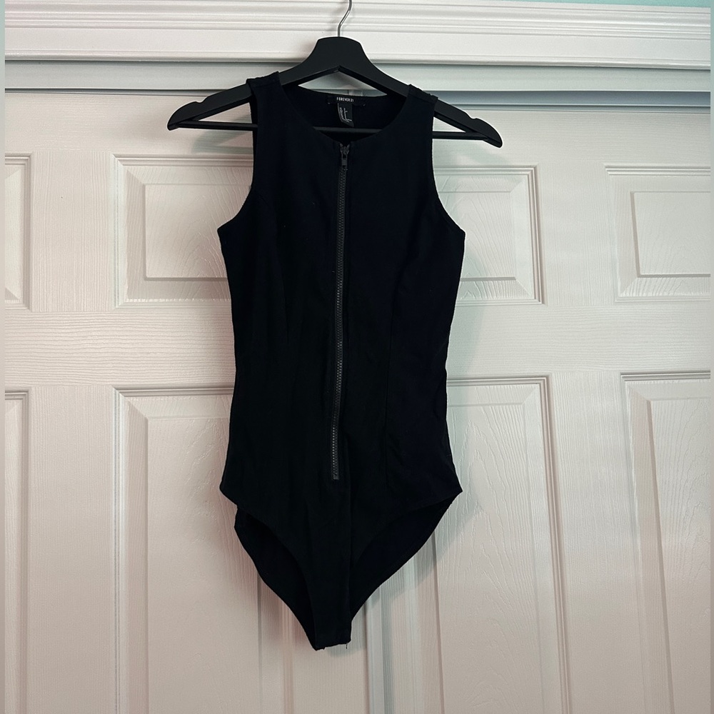 Black zipper bodysuit